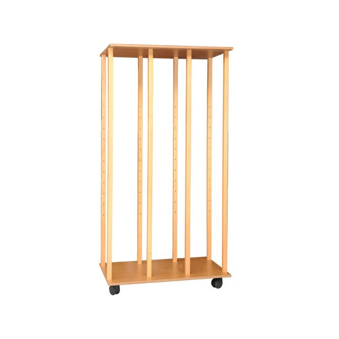 Chariot rangement de toiles et tableaux, hauteur de rangement 186 cm, sans tablette (100x67x200)