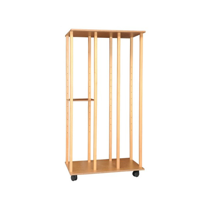 Chariot rangement de toiles et tableaux, hauteur de rangement 186 cm, 1 tablette (100x67x200)